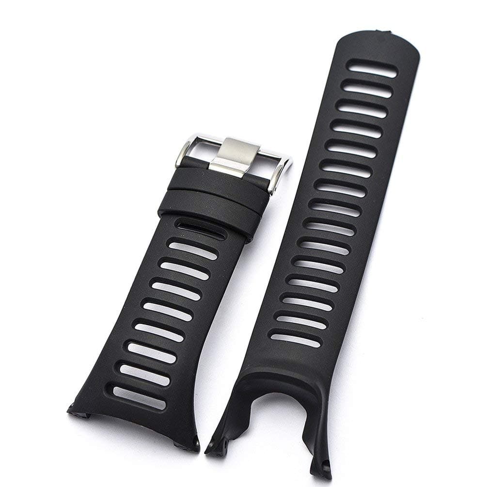 Replacement Strap for SUUNTO Ambit 24mm Men Watch Rubber Band Strap with Tools (Black)