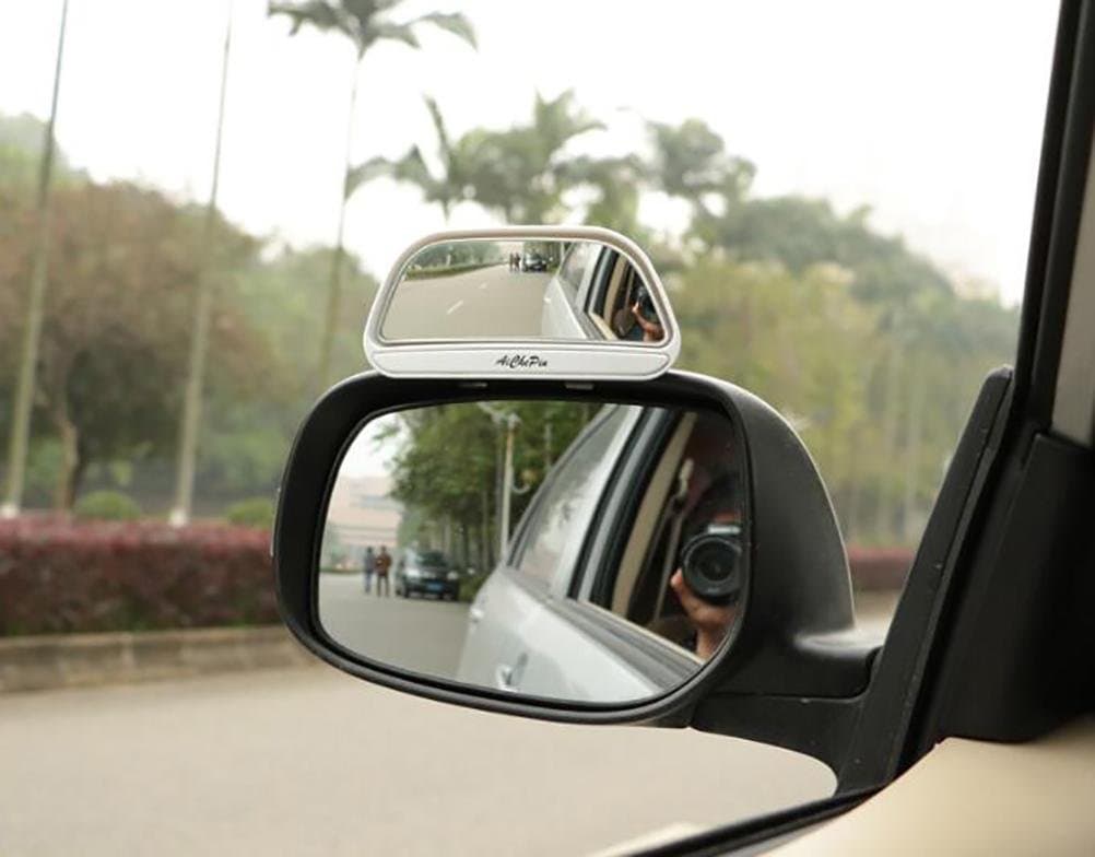 Sheiy Blind Spot Mirror,Reversing auxiliary mirror,Rectangle Wide Adjustable Angle Convex Clip On Half Oval Rear View Conter Blind Spot Angle Auxiliary Mirrors For Car,2 Pack