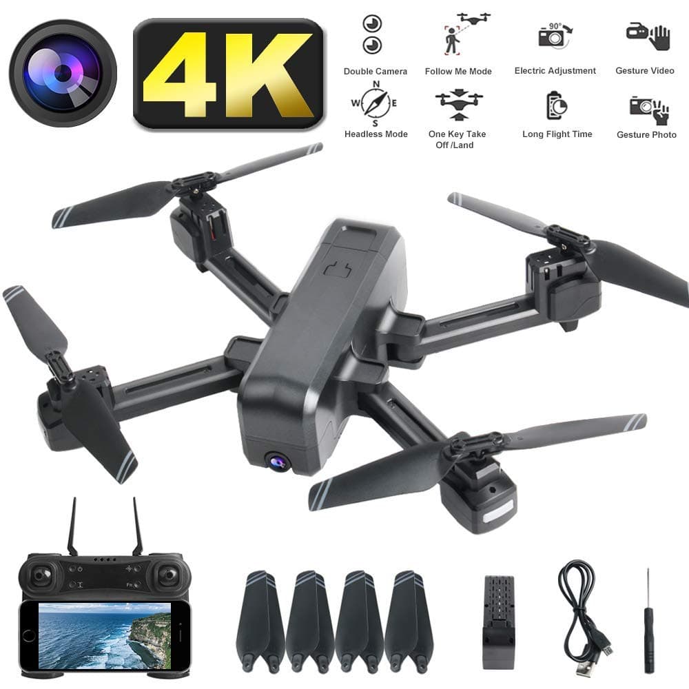 LENDGO Drones with HD 4K Camera for Adults,Dual Camera WIFI FPV Live Video Foldable Drone with Follow Me Headless Mode RC Quadcopter for Adults and Professionals