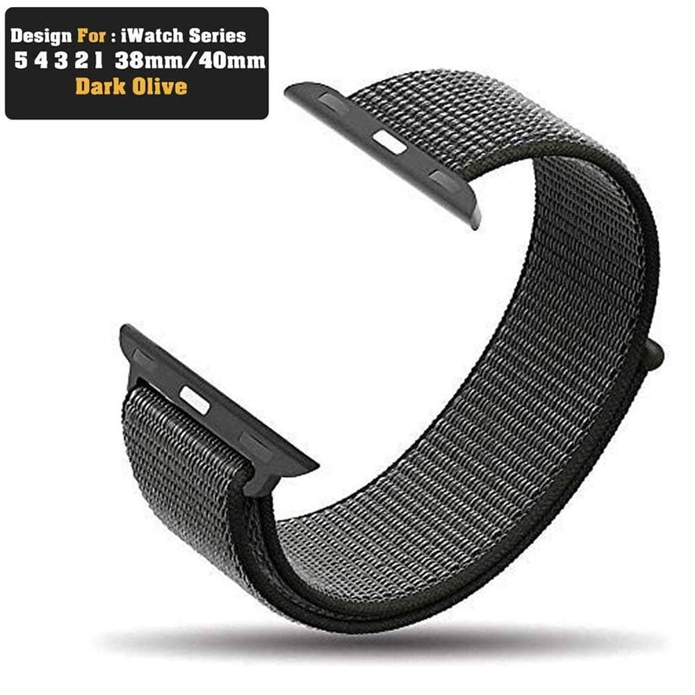 Cellfather Woven Nylon Sport Loop Strap For Iwatch Series 1 2 3 38Mm (Dark Olive )