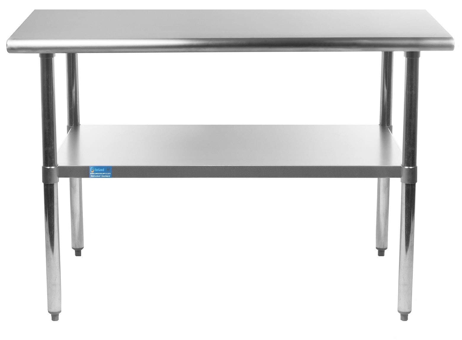 AmGood 14" X 30" Stainless Steel Work Table | Metal Kitchen Food Prep Table | NSF