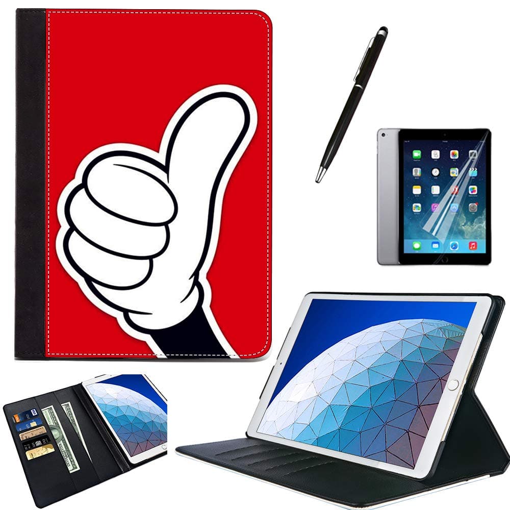 LJX iPad 5th/ 6th Generation Case iPad Air 2/iPad Air Case Mickey Mouse PU Leather Wallet Kickstand Flip Cover Card Slots Protective Flip Shockproof Heavy Duty Shell for iPad 9.7 Inch 2017/2018#A