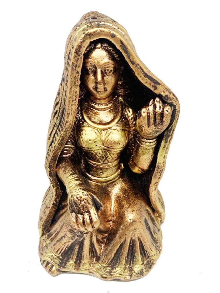 Lady Handmade Clay Idol/D0ll/ Home Decor/Golu Decor/Size 12.5 * 8 cm