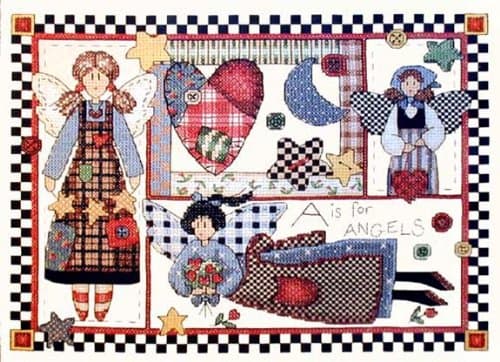Rustic Angels Stamped Cross Stitch Kit Designed by Brian Jackins