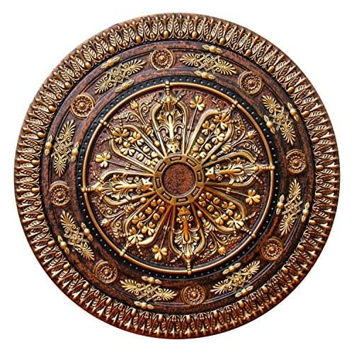 Fine Art Deco CCMF-116-2 Arabic Caprice II Hand Painted Ceiling Medallion, Bronze, Gold, Copper
