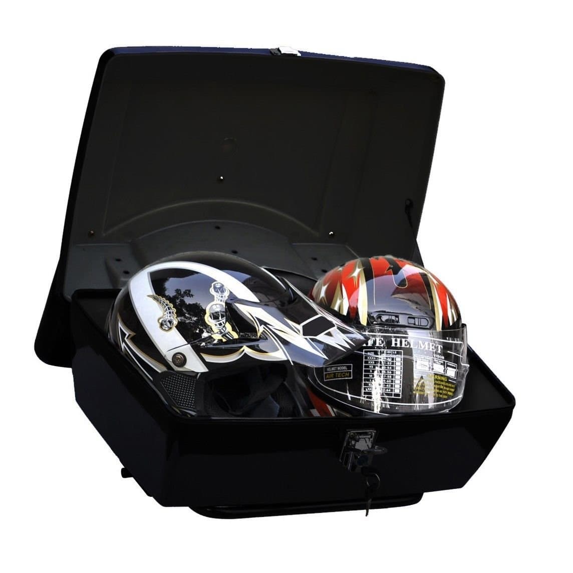 Motorcycle Trunk Tail Box Luggage Case w/Top Rack&Backrest&Tailight for Suzuki