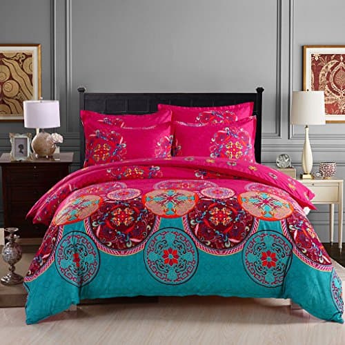 GOOFUN-B9Q Duvet Cover Set 3pcs Lightweight Microfiber Bedding set 1 Duvet Cover 2 Pillow Shams Comfortable, Breathable, Soft, Extremely Durable,Full/Queen Size