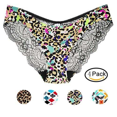 Panbra Womens' Printed Seamless Lace Hipster Bikini Panties Pattern A M