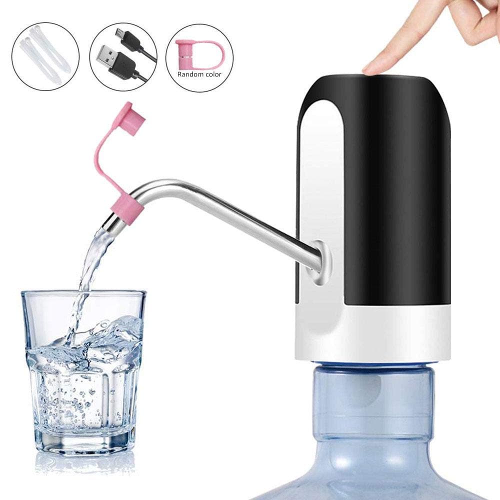 Baiwka Electric Drinking Water Pump, USB Charging Portable Automatic Water Bottle Pump Fits for 2 to 5 Gallon Bottle (with Upgrade Waterproof Button & Dustproof Plug)