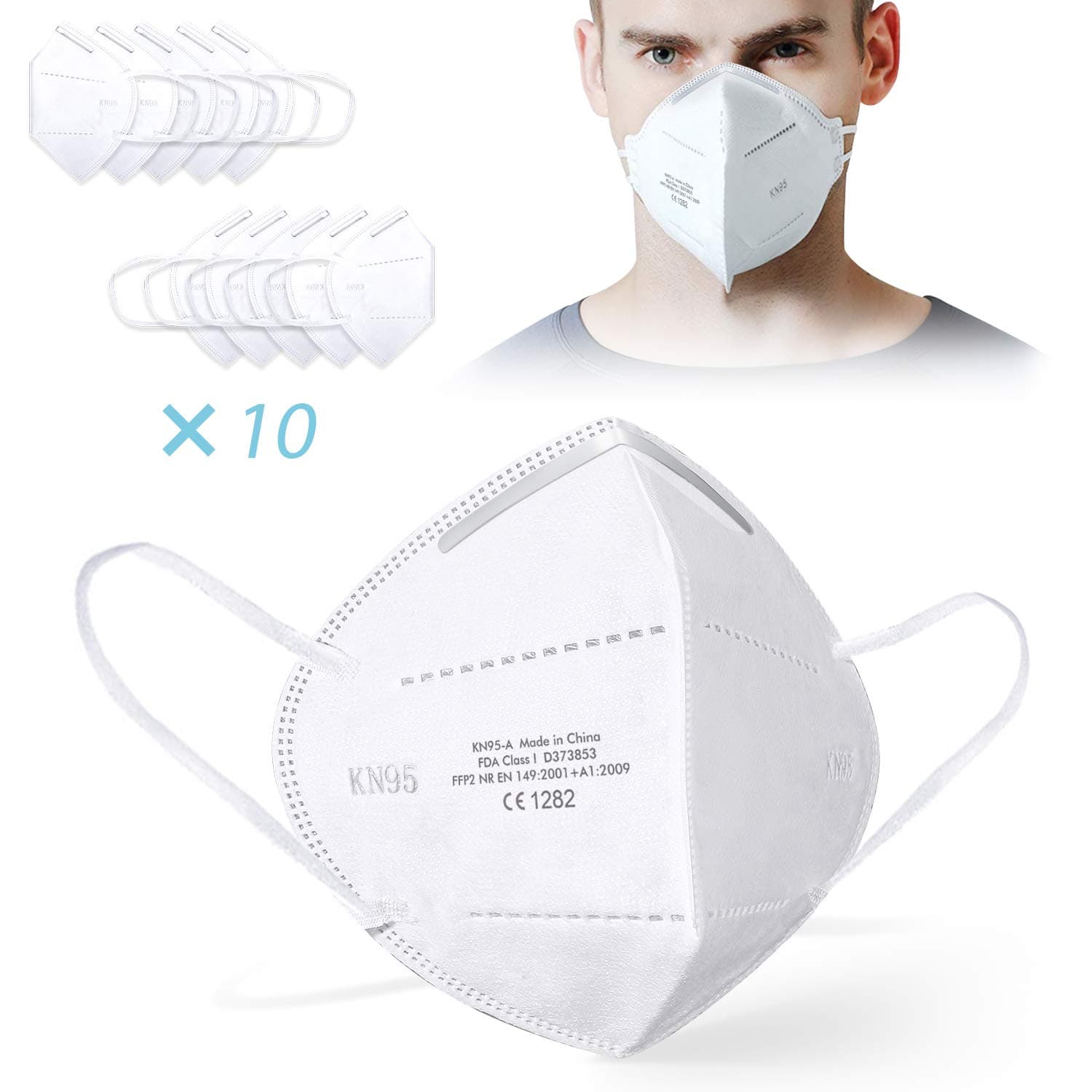 10 PCS Medicàl M-à-s-ks, K-η-9-5 Respiràtor Face Reusable Mouth M-à-s-k for Health Protection