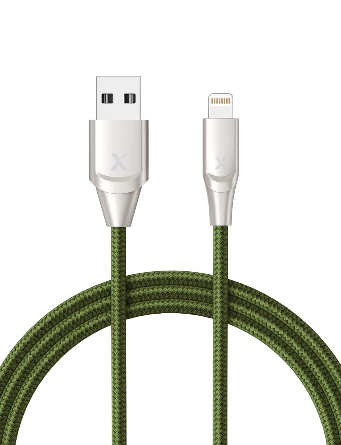 Xcentz iPhone Charger 3ft, MFi Certified Lightning Cable iPhone Charger Cable Metal Connector, Durable Braided Nylon High-Speed Charging Cord for iPhone 11/X/XS Max/XR/8 Plus/7/6/5, iPad, Green