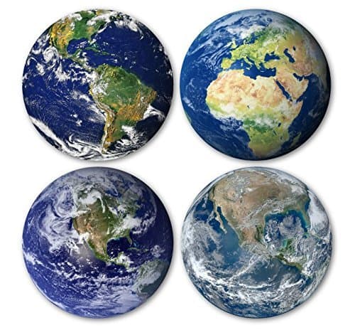 Coastero Absorbent Stone Coasters - Planet Earth - Set of 4