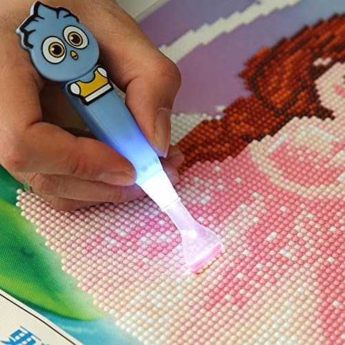 Whitelotous Quick Point Drill Pen with Light DIY Diamond Paint Tool Craft Needlework Accessories (Multi-Head)