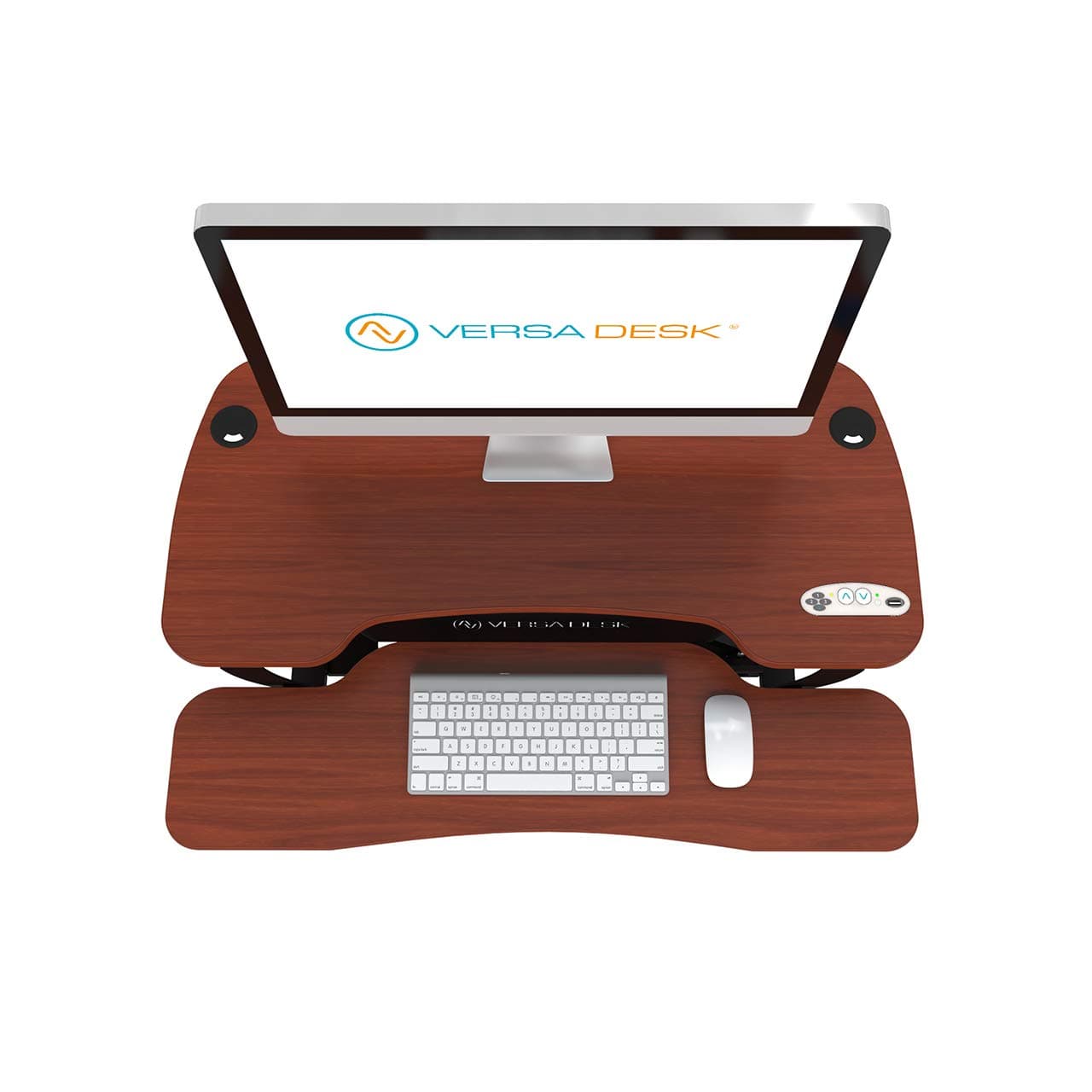 VersaDesk Power Pro Elite USA Manufactured | Touch Button Electrical Height Adjustable Standing Desk Converter | Programmable | Control Panel + USB Port Charger (Cherry, 36" x 24")