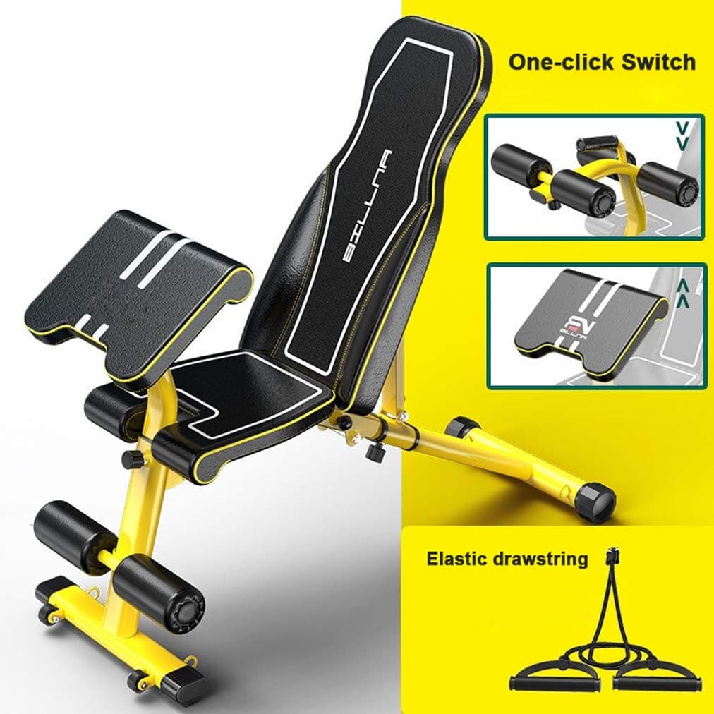 SHARESUN Multi-Workout Abdominal/Hyper Back Extension Bench, Foldable Sit-Up Abdominal Back Extension Strength Training Exercise Bench, Suitable for Whole Body