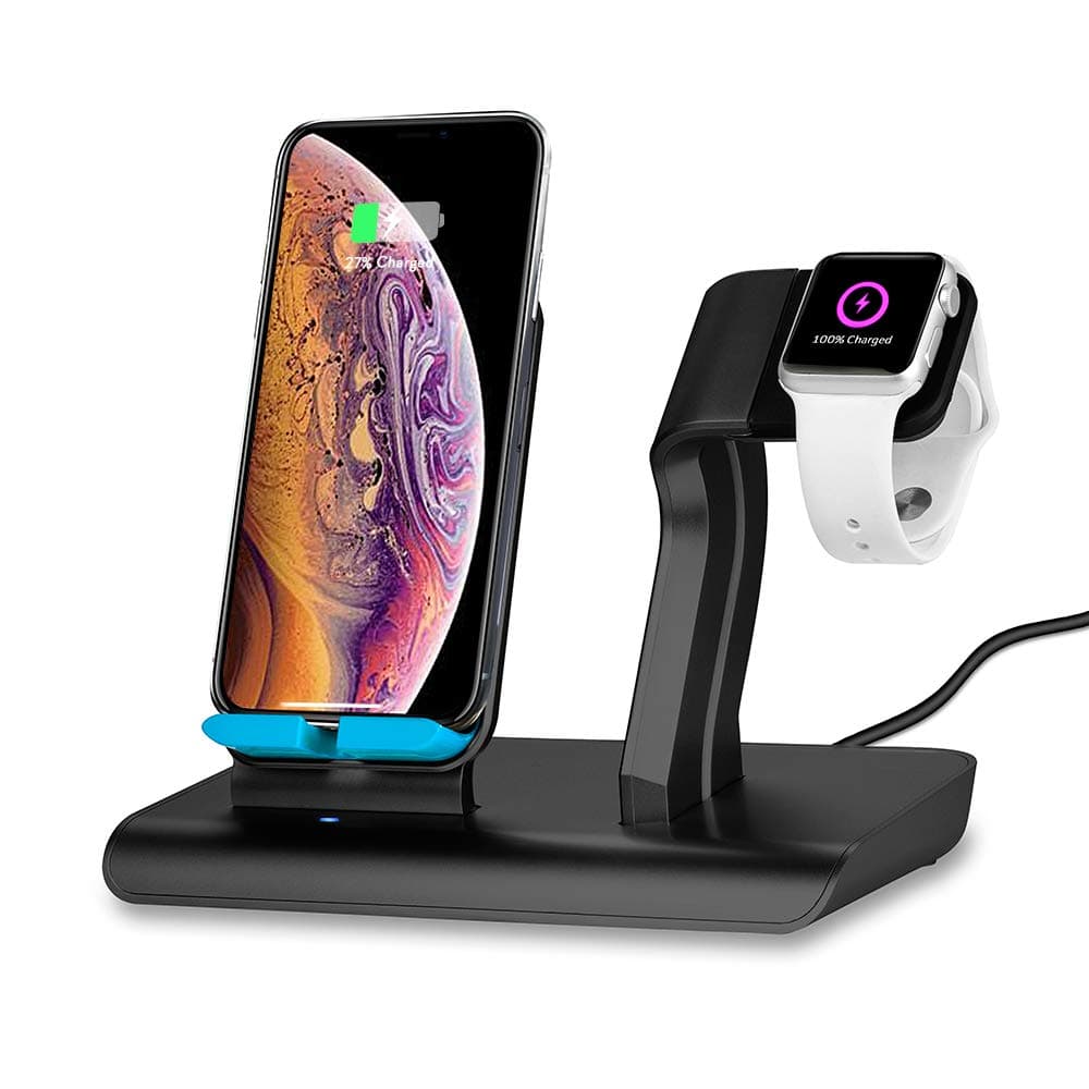 Charging Stand for Apple Watch, Fast Charging Wireless Charger for iPhone, RGCTL 2 in 1 Charging Dock for Apple Watch Series 3,2,1, for iPhone X/8/8 Plus，Samsung