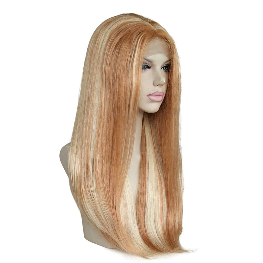 Cbwigs Beautiful Blonde Highlights Mixed with Dark Low Lights Make for a Beautiful Hair Color Synthetic Lace Front Wigs by CBWIGS