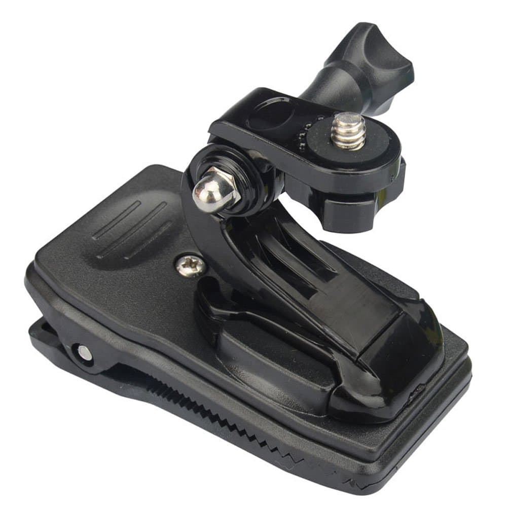 Clip Mount for GoPro 360° Adjustable Action Cam Backpack Mount ABS Stand for Go Pro Hero 5/4 Xiao Yi Camera Black