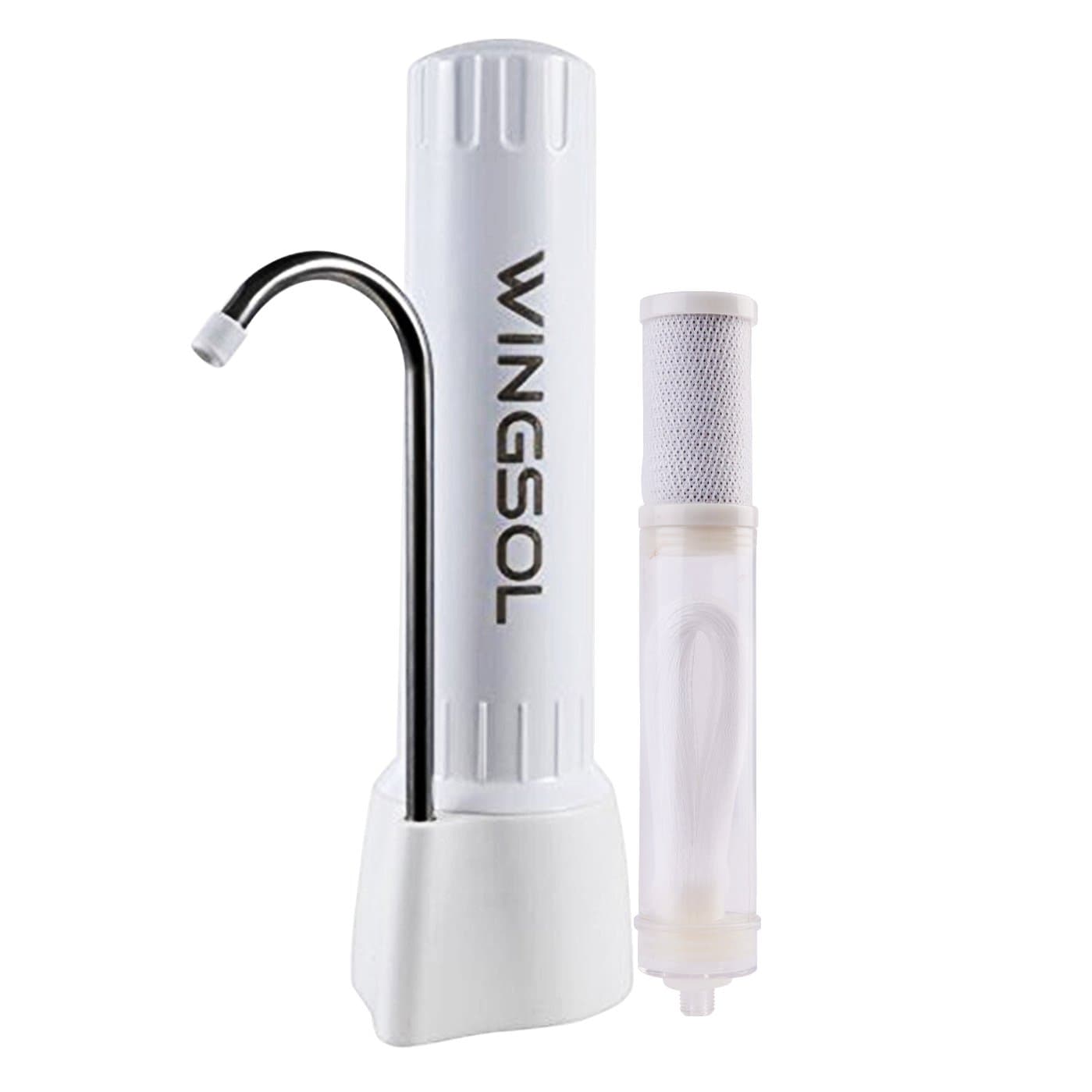 Water filter, Countertop filter system, Wingsol Tap Water Purifier Filter Water Purifying Device for Home Kitchen, water purifier with ABS plastic
