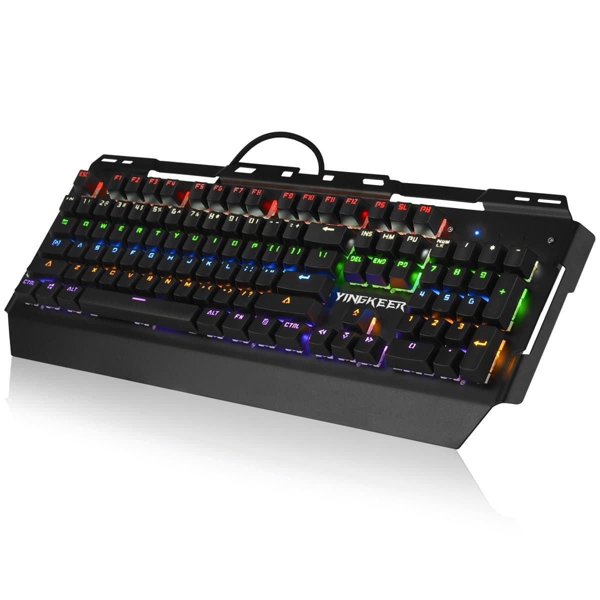 104keys Gaming Mechanical Keyboard with 6 Colors Backlit Anti-ghosting YINGKEER Y11 (Black)