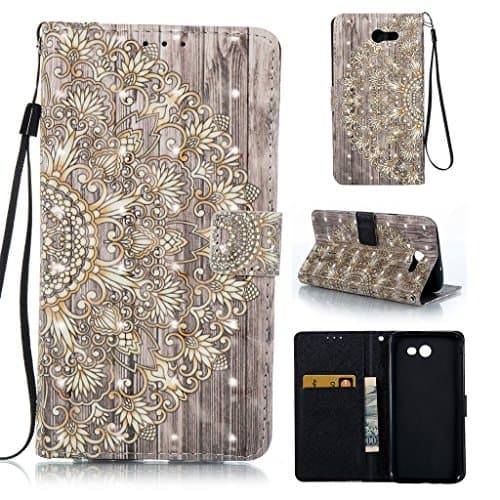 Galaxy J7 V Case, Galaxy J7 Sky Pro Case, Galaxy J7 Perx Case, Galaxy J7 2017 Case, Everun [Kickstand][Flip][Slim Fit] Premium PU Leather Protective Flip Wallet Leather Case