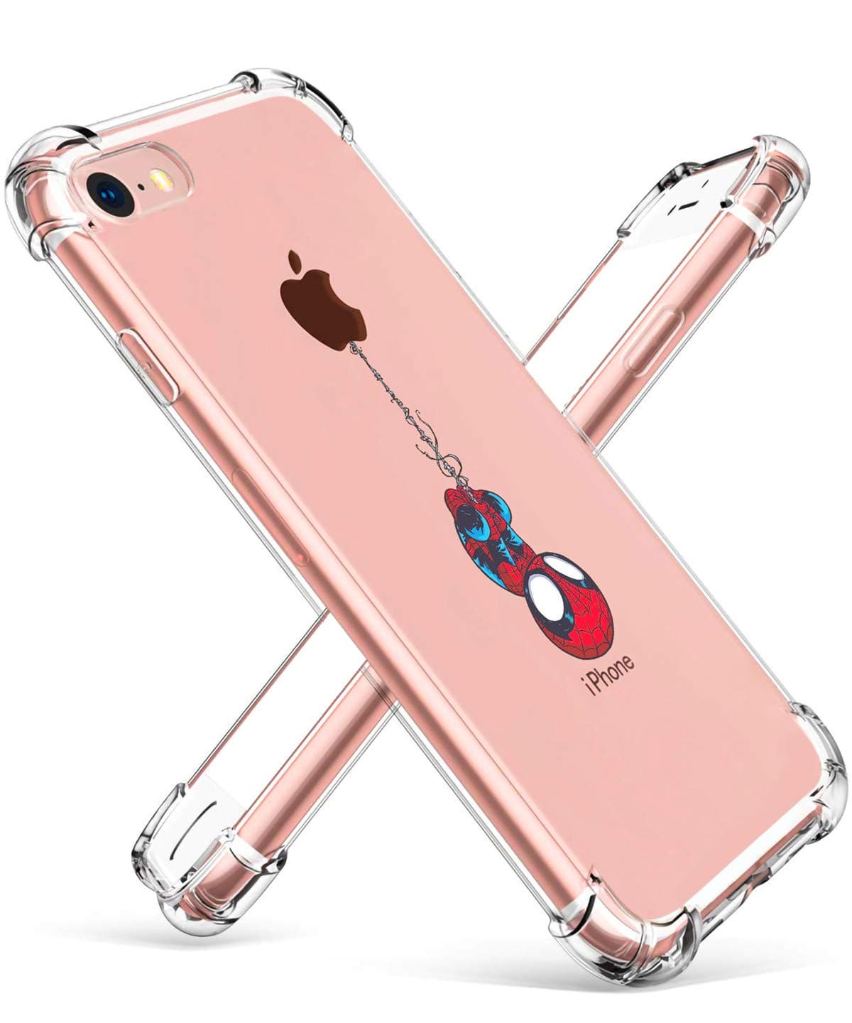 Logee TPU Spider Funny Cute Cartoon Clear Case for iPhone 6/6S 4.7”,Fun Kawaii Animal Soft Protective Cover,Ultra-Thin Shockproof Funny Creative Character Chic Cases for Kids Teens Girls Boys(iPhone6)