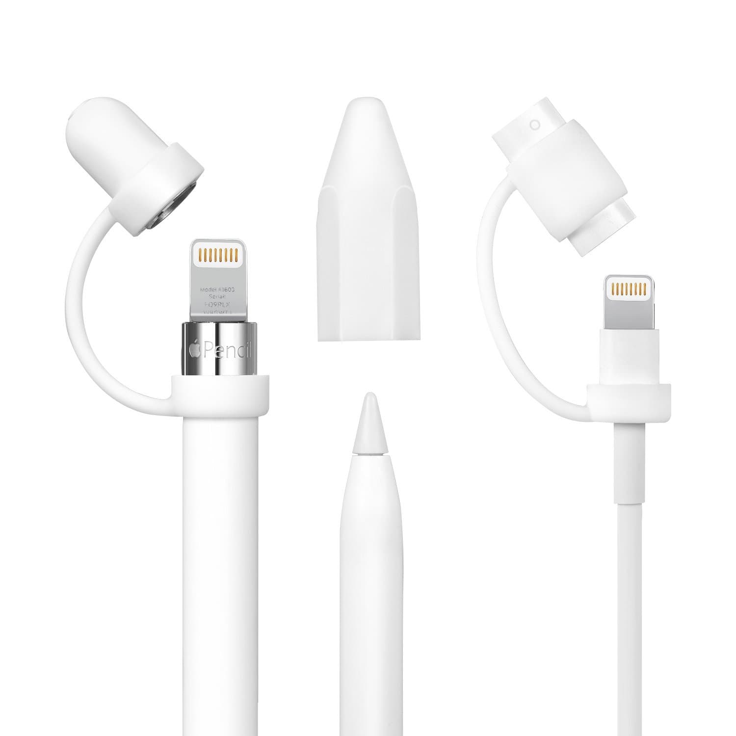 imobi4 Charging Adapter Stand Compatible for Apple Pencil Cap Holder/Nib Cover/Lightning Cable Adapter Apple Pencil Accessories for iPad Pro Pencil (Apple Pencil cap2 Set)