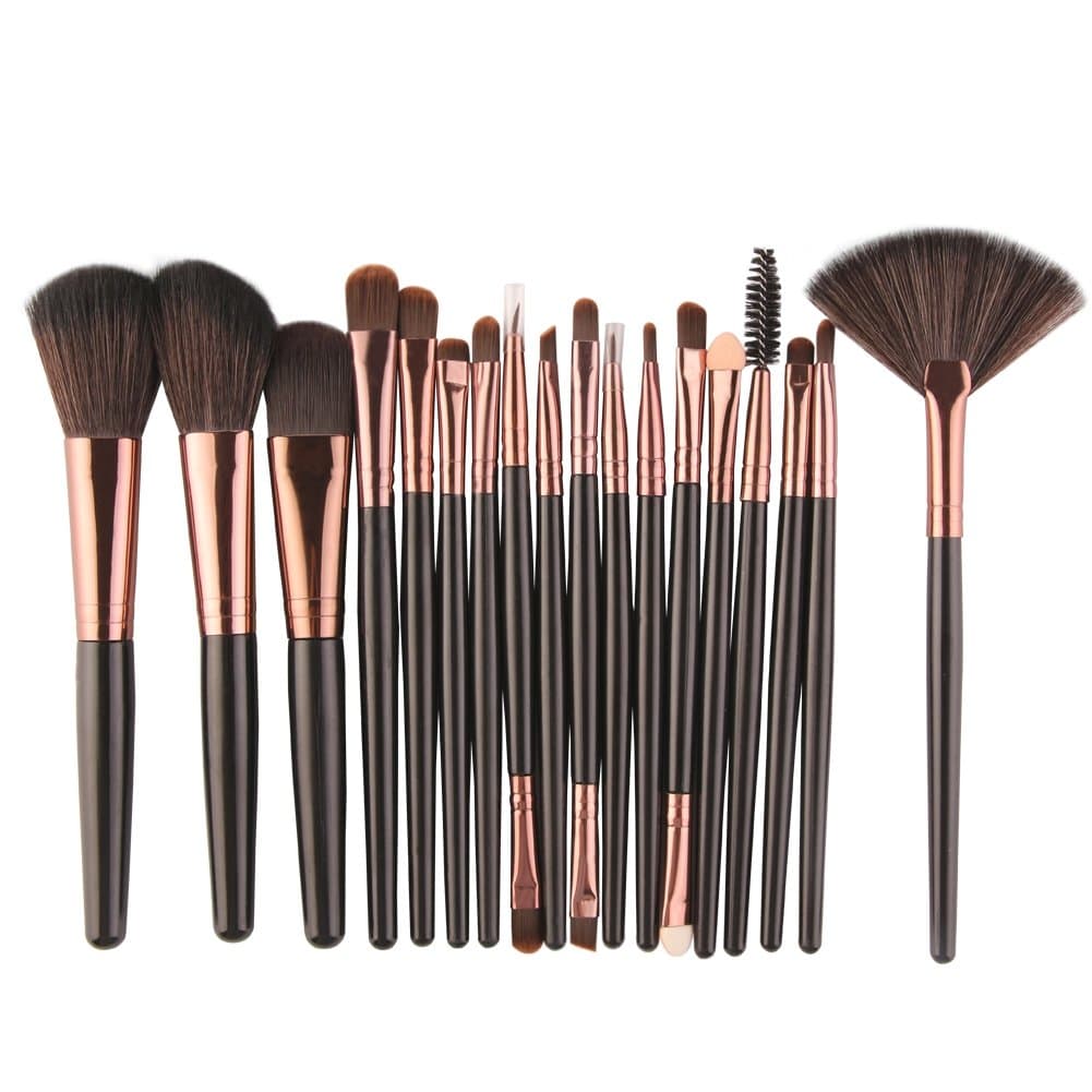 KISSION 18 pcs Makeup Brush Set Blush Foundation Powder Eyeshadow Eyeliner Lip Brush