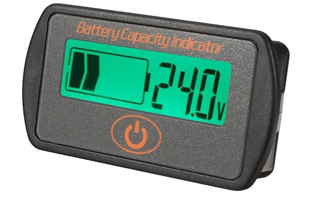 GCARTOUR Battery Capacity Indicator, Digital LCD Display, 12V 24V 36V 48V Lead-Acid Lithium Battery Fuel Gauge Monitor Meter Voltmeter Tester for Auto Motorcycle Vehicle Golf Cart Car (Grey, 48V)