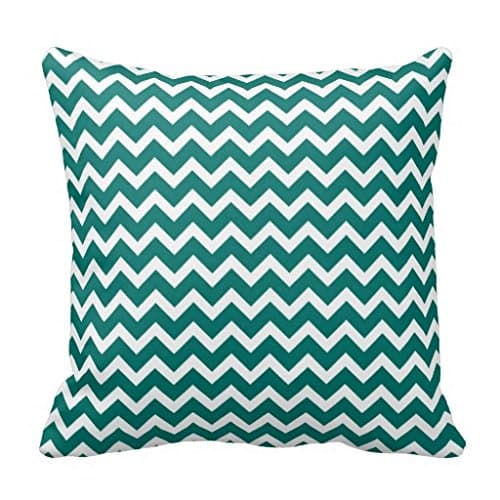Dark Teal Modern Chevron Stripes Throw Pillow Case 18" * 18"