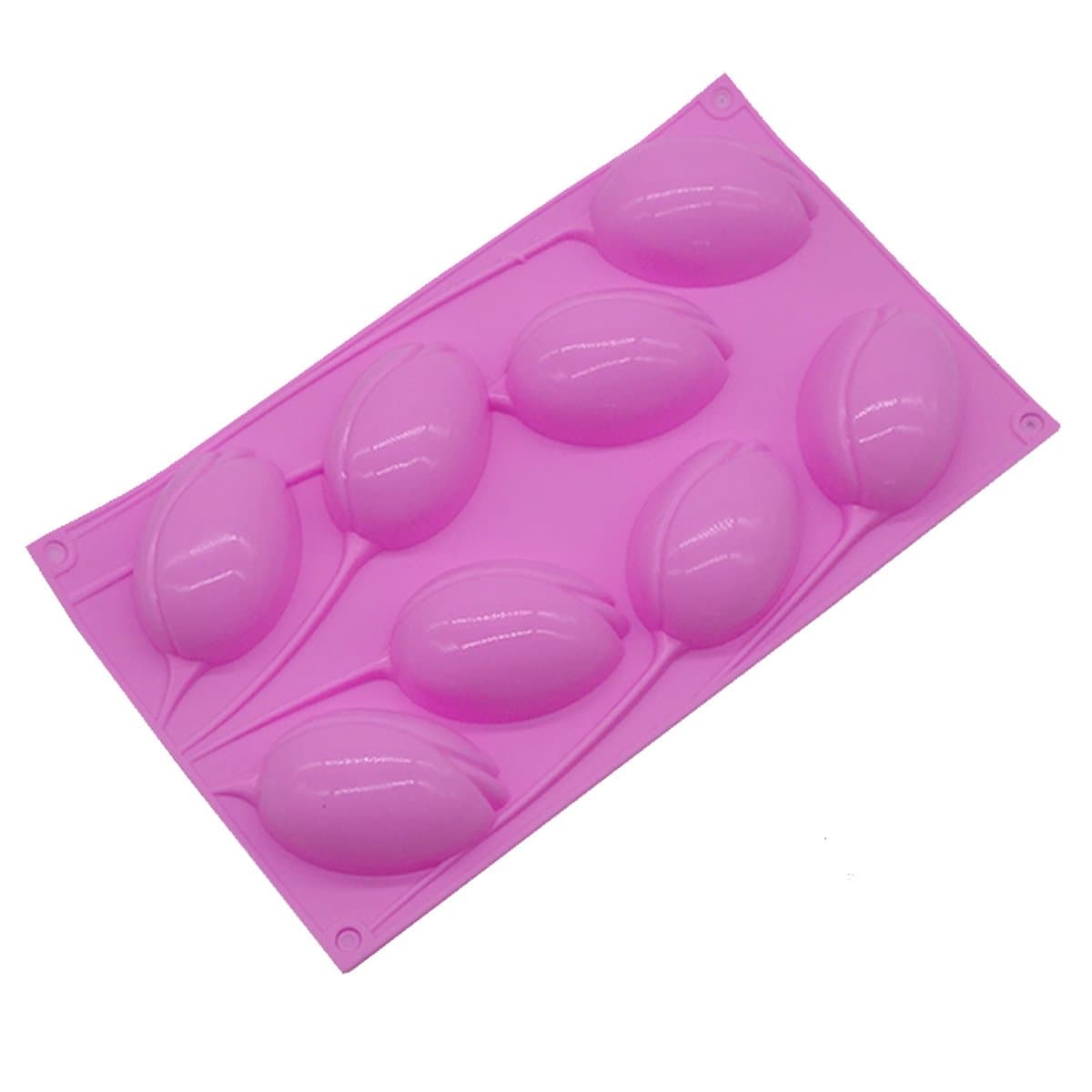 Hojo 8 Cavity Flower Pattern Non-Stick Silicone Mould Tray Muffins for Jelly Cake Ice Cube DIY Baking Trays Bakeware Decoration(Color May Vary)