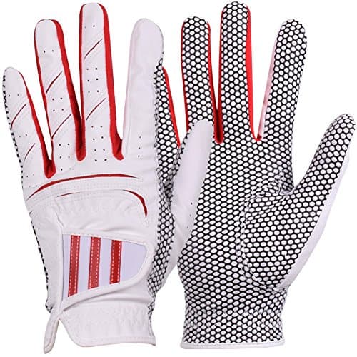 GH Women's Leather Golf Gloves One Pair - Three Lines Both Hands