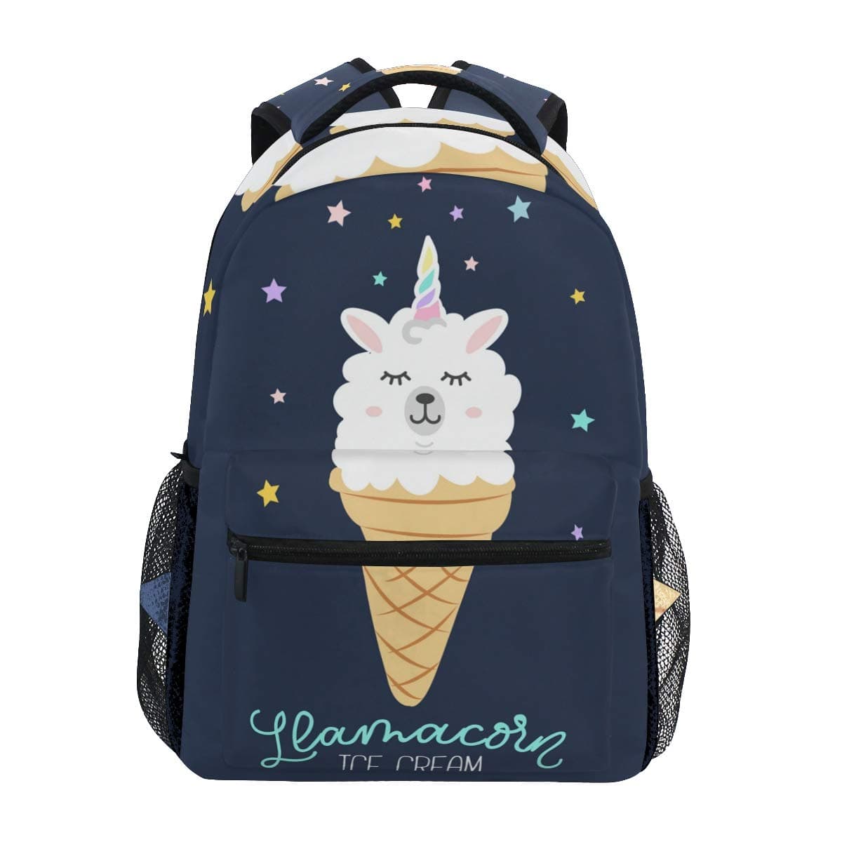 School Backpacks Cute Cartoon Llama Ice Cream Student Backpack Big For Girls Kids Elementary School Shoulder Bag Bookbag