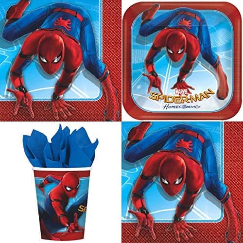 Spiderman Homecoming Party Supplies Bundle Pack for 16 Guests
