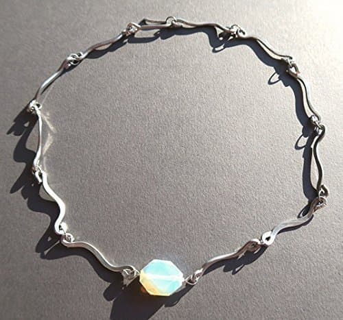 large opalite and aluminum nacklace