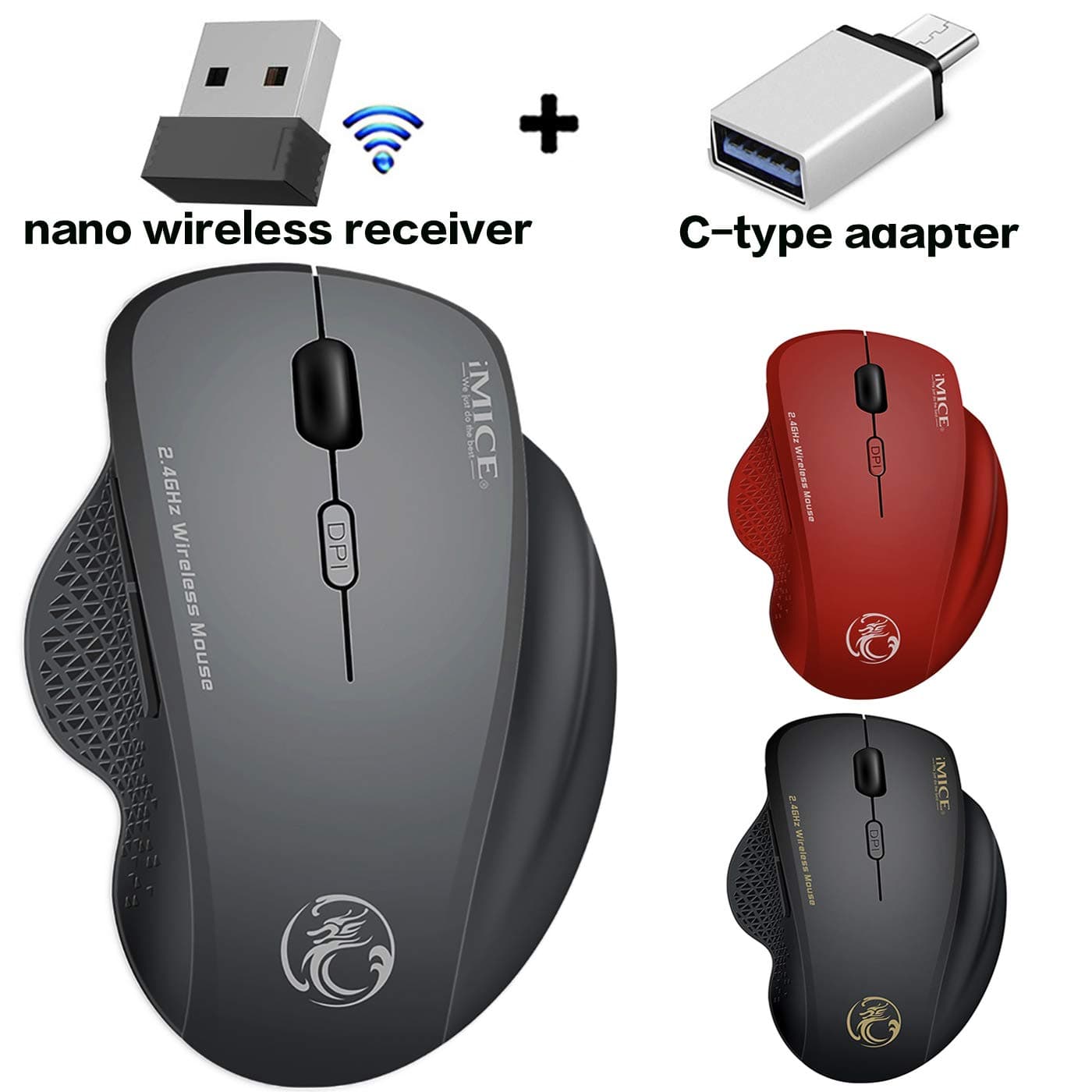 Wireless Mouse for MacBook Air Wireless Mouse for MacBook Pro Wireless Mouse for Laptop Mac Windows Desktop Computer iMac Chromebook (Grey)