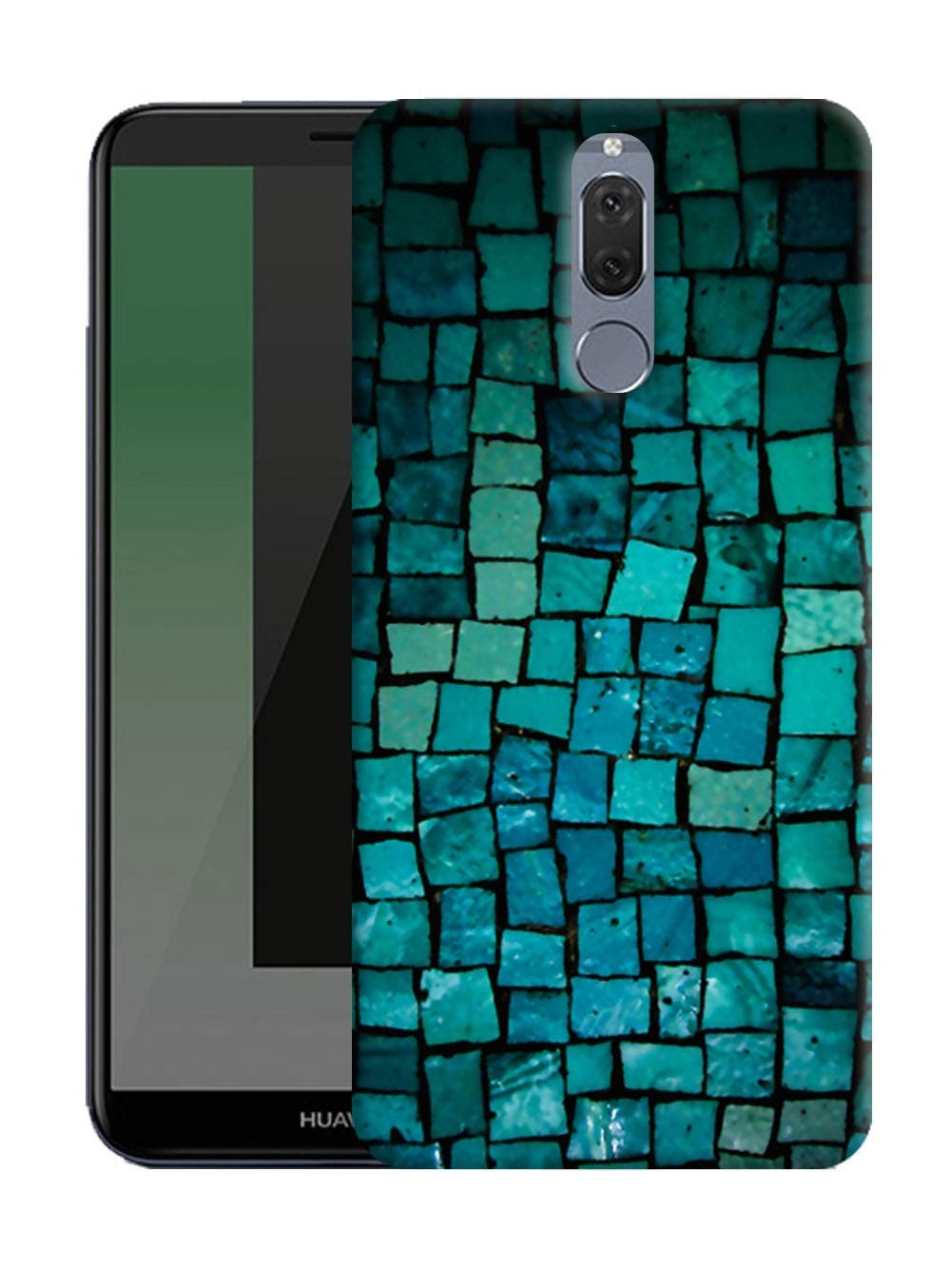 iShoppe Green Blocks Printed Hard Cases Designer Mobile Back Cover for Huawei Mate 10 Lite - Huawei Honor 9i