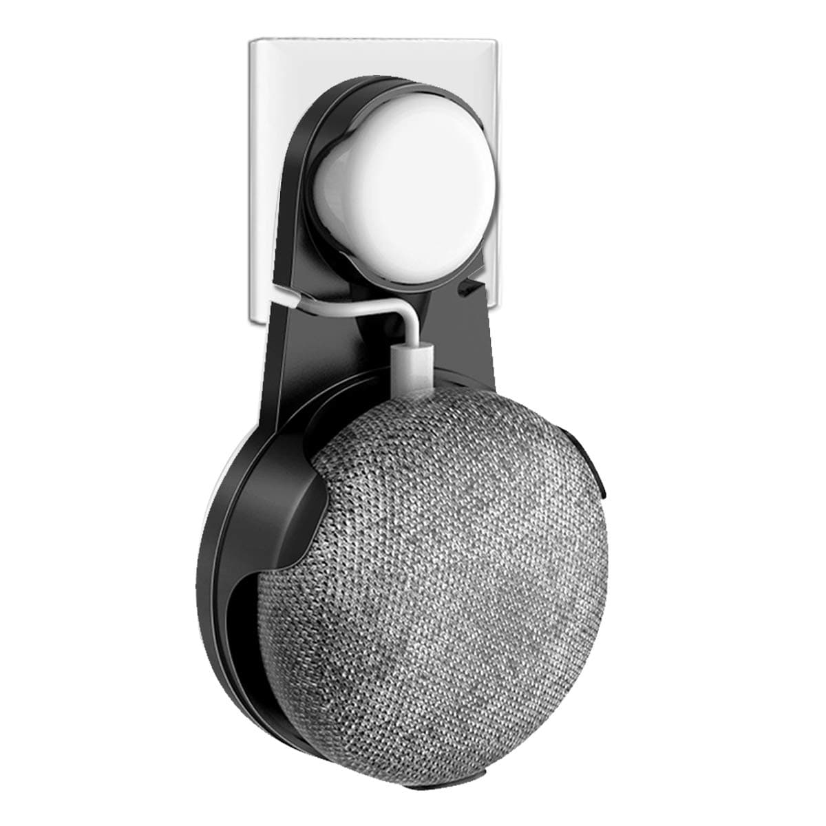 Home Mini Wall Mount, Hanger Stand for Google Voice Assistants from Wigoo, Compact Solution for your Smart Home Speaker without Messy Wires or Stickers (Black)