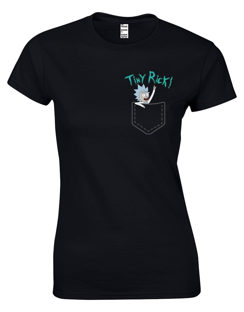 JLB Print Tiny Rick US Comedy Animation Inspired Premium Quality Fitted T-Shirt Top for Women and Teens