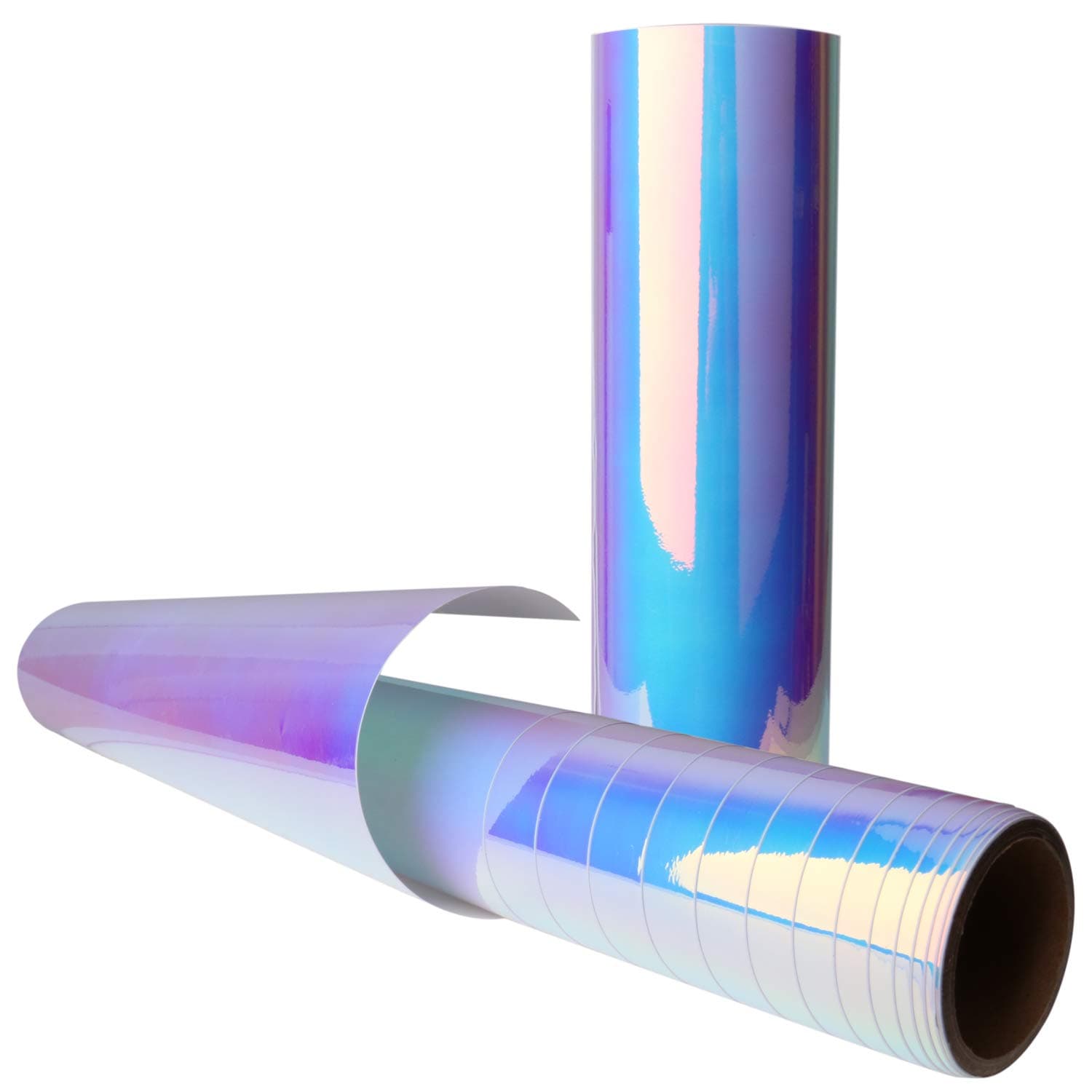 Rainbow Holographic Vinyl Adhesive Sheets 12" X 6.6 Ft Holographic Wrapping Paper Roll