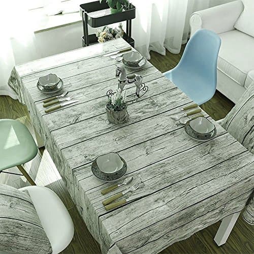 Table Cloth-Cotton Linen SpillProof Dustproof Antistatic Fitted Rectangle Tablecloth Cover for Dinner Kitchen,Christmas Dinner, Wedding, Parties (Square 50"x70"inch) (3535inch)