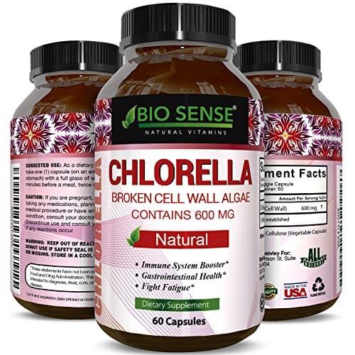 100% Pure Chlorella Capsules with Chlorella Growth Factor - Chlorella for Skin Hair & Nails - Immune & Digestive Support - Antioxidant Complex with Vitamins A B C & E & Iron Calcium & More! - 600 mg