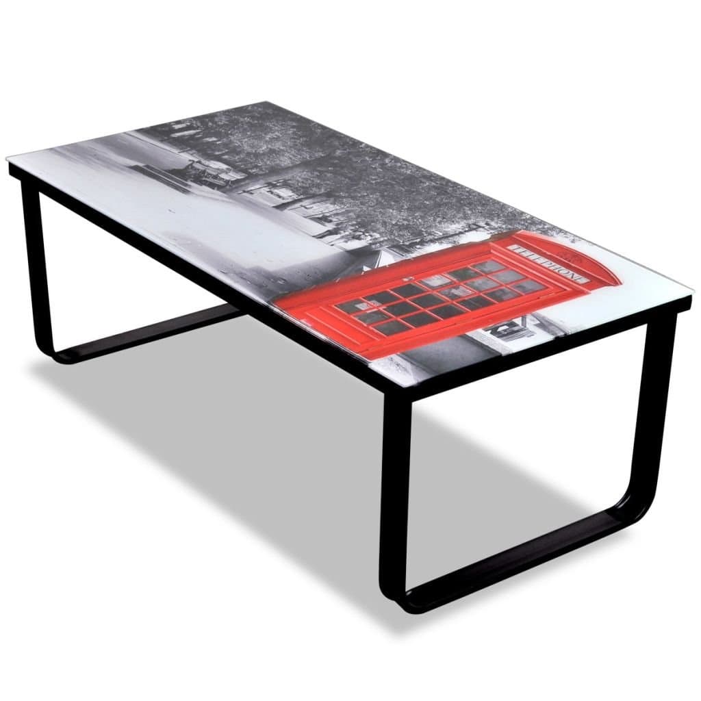 Definitely Unique DU Glass Coffee Table Telephone Booth Printing UK|
