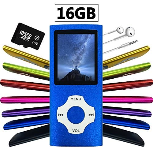 Wyne Technology Versatile &amp; Portable 16GB Mini MP3 MP4 with Micro SD Card Music Player Sound Entry Hi-Fi Media Player Video Player FM Radio E-book Viewer Photo Viewer Voice Recorder (Blue)