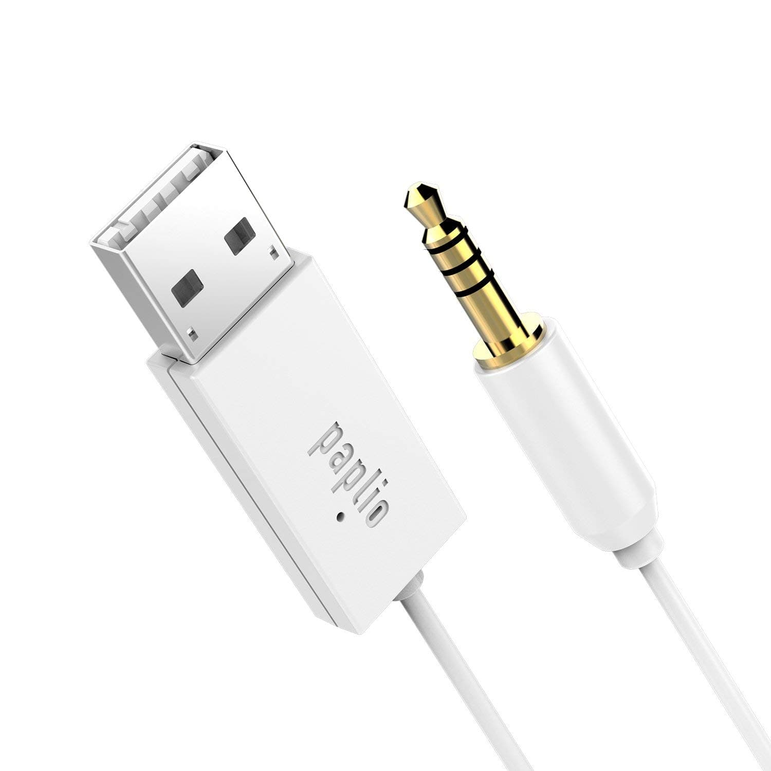 BlueStream Paplio Bluetooth Handsfree Adapter - Bluetooth Receiver with 3.5mm AUX Music/Navigation Streaming and Microphone for Calls