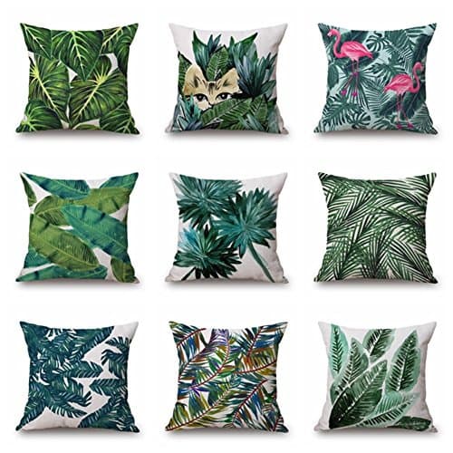 Cotton Linen Sofa pillows Home Decor Design Throw Pillow Case Cushion Covers9 pcs by MILIANG (J)