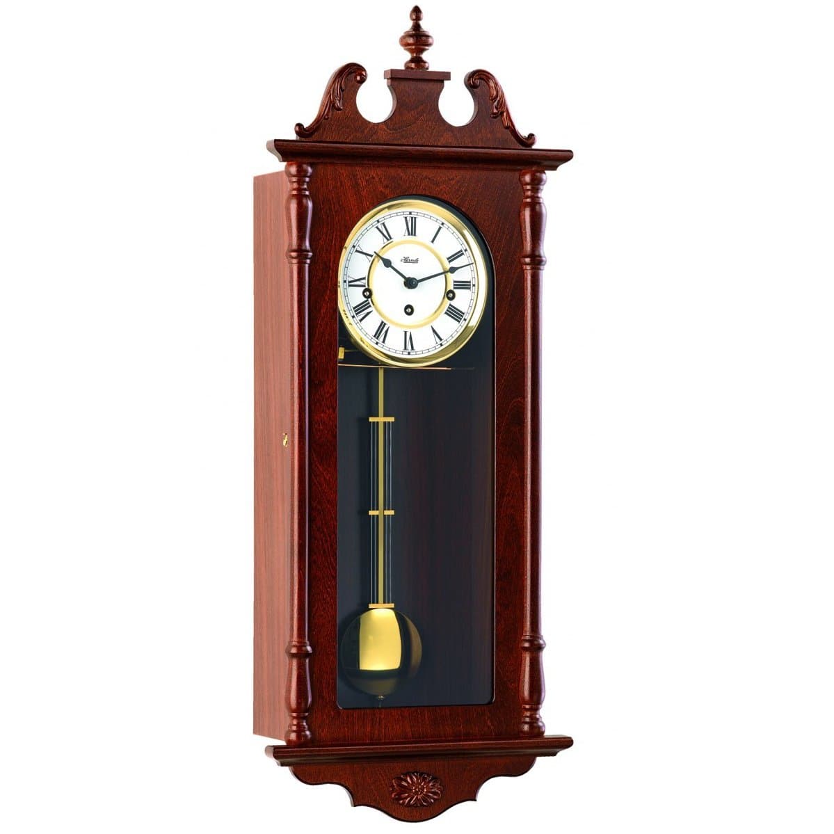 Watching Clocks Hermle Wanstead Mechanical Regulator Wall Clock - Walnut - Westminster Chime