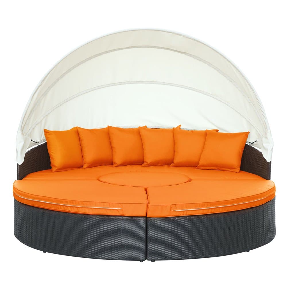 Outdoor Daybed with Canopy by Quest - Espresso Orange