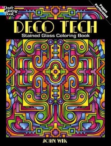 Deco Tech Stained Glass Coloring Book (Dover Design Coloring Books)