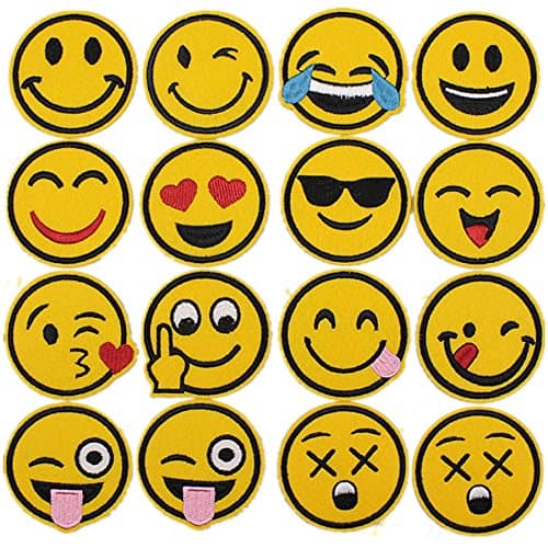 14PCS Emoji Expression Iron on Patches Embroidery Badge Applique Patch Craft
